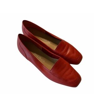 Enzo Angiolini Rusty Red Flat Slip On Leather Flat Loafers Women’s Size 7.5